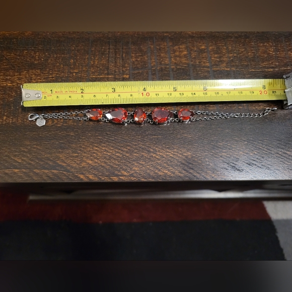 Touchstone Crystal Rhodium Plated Red Bracelet - Picture 3 of 4